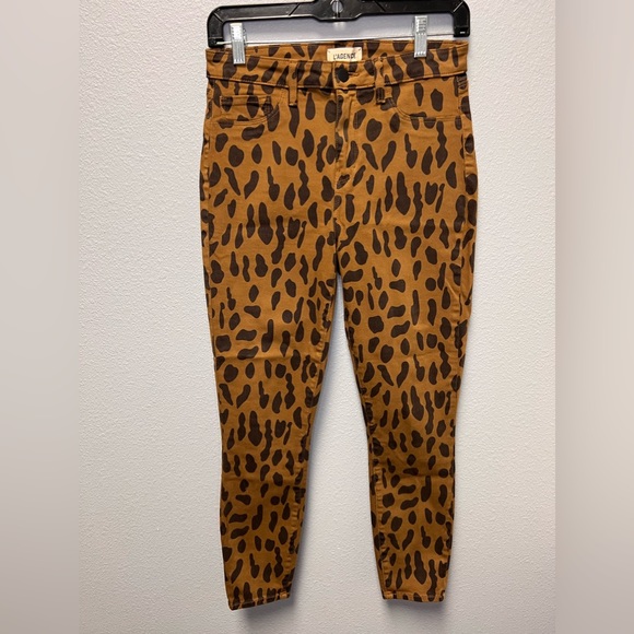 L’AGENCE Margot Animal Print Skinny Cropped Jeans Size 28 - Picture 2 of 12